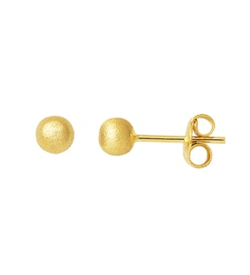 14 Ayar Altın Mat Top Küpe 4 mm.