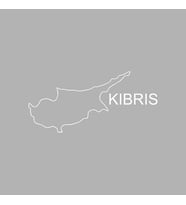Kıbrıs Harita Araba Sticker siyah 17x10 CM (Beyaz)