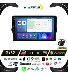 Fiat Egea 2015-2018 Model 2GB + 64GB Android 13 Kablosuz Carplay Navigasyon Multimedya Sistemi