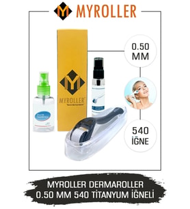 Myroller Dermaroller 0.50mm Dezenfektan Hediye Titanyum 540 Iğneli Derma Roller