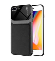 Apple iPhone 7 Plus Kılıf ?Zore Emiks Deri Görünümlü Kılıf (Siyah)