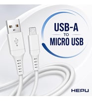 HP-NYK003 Nova Series USB-A to Micro USB 3.1A Hızlı Şarj ve Veri Transfer Kablosu (1 Metre) – Micro USB Destekli Android Cihazlar Powerbank ve Hoparlörler ile Uyumlu Beyaz