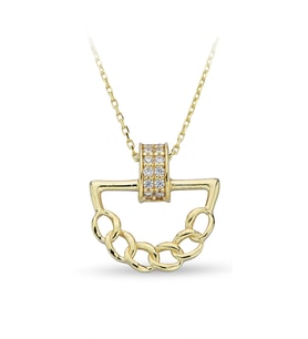ÇGK KUYUMCULUK TAŞLI ALTIN KOLYE (Gold)
