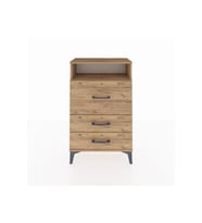 Arges Komodin Tek Raflı 3 Çekmeceli 60x30x96 Çam-Çam