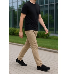 Growish GR0324 Hakiki Nubuk Deri Günlük Küçük Büyük Numara Rahat Şort Ve Keten Altı Erkek Loafer Ayakkabı (Full Siyah)