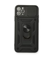 İphone 11 Kılıf Pars Lens Yüzüklü - Siyah