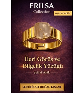 Sertifikalı Şeffaf Akik Doğal Taş Yüzük – İleri Görüş ve Bilgelik Ayarlanabilir (Çok Renkli)