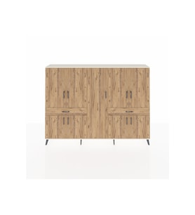 Arges Dolap 12 Raflı 2 Çekmeceli 8 Kapaklı 220x30x163 Aytaşı-Çam