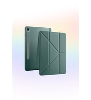 Fuchsia Galaxy Tab S10 Lite 10.9 inç ile Uyumlu Kalem Bölmeli Katlanabilir Standlı Tri Folding Tablet Kılıfı