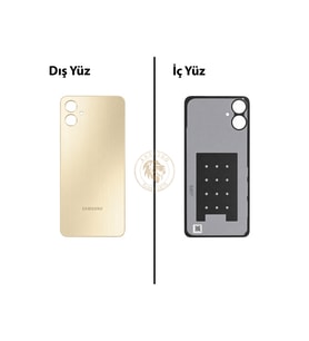 Samsung Galaxy A06 Gold Renk Uyumlu Arka Kapak Arka Cam Batarya Kapağı Pil Kapağı Lazer Kesim Back Cover Galaxy A06 Uyumlu