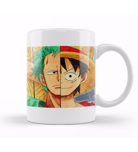 One Piece Luffy and Zoro's Faces Kupa Bardak Porselen