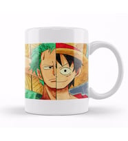 One Piece Luffy and Zoro's Faces Kupa Bardak Porselen