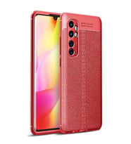 Xiaomi Mi Note 10 Lite Kılıf Deri Tarzı Niss Silikon Case (Kırmızı)
