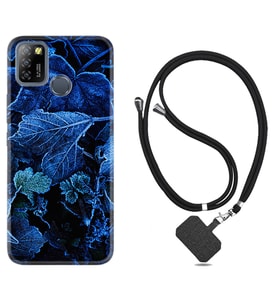 INFINIX Smart 4 5 6 Zero 8 S5 Pro Kılıf Boyun Askılı Silikon Blue Foid 1628