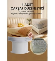 Nishev Çarşafmatik 4 Adet Çarşaf Düzenleyici - Görünmez Kaymaz Nevresim Kilidi Organizeri
