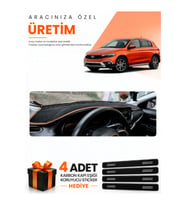 FİAT EGEA CROSS (2021-2026) TABLETSİZ Uyumlu Torpido Koruma Örtüsü Oto Kılıfı - Siyah Kahverengi