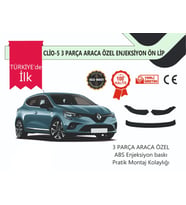 Renault Clio Uyumlu 5 Ön Tampon Eki Custom Ön Lip 3 Parça Plastik Ürün