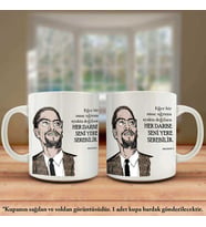 Çift Yön Renkli Baskılı Malcolm X - Sözleri Kupa Bardak KB4