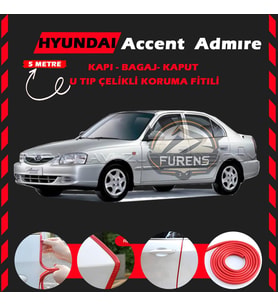 Hyunda Accent Admire Oto Araç Kapı Koruma Fitili 5metre Parlak Kırmızı Renk