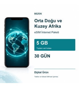 Northcity Orta Doğu ve Kuzey Afrika eSIM İnternet Paketi 5 GB 30 Gün