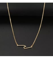 Kişiye Özel 925 Ayar Gümüş Minimal Dalga Kolye (Gold)