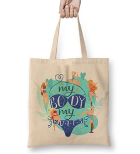 My Body My Rules Bez Çanta Uzun Saplı