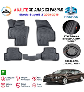 Skoda SuperB 2 3D Paspas Havuzlu Pro 2008-2014