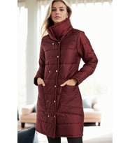 Dewberry Kadın %100 Polyester Kaban Bordo Z9647 Günlük Dış Giyim, Kazak ve Gömlek Kombini, Seyahat Gardırobu
