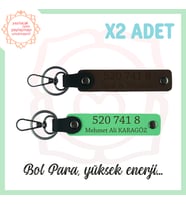Koyu Kahve-F Yeşil, Adınıza Özel Yüksek Enerji Sağlayan, Hediyelik 520 741 8 Yazılı 2'li Anahtarlık (Çok Renkli)