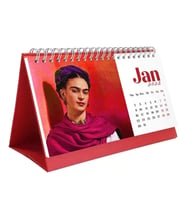 Frida Kahlo Masa Takvimi - 2027 Takvimi - Kırmızı Renk