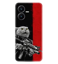 Vivo Y22S Kılıf Silikon Desen Özel Seri Çılgın Kedi 1674