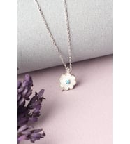 Papatya Kolye Mineli 925 Ayar Gümüş Zincir Kolye (Silver)