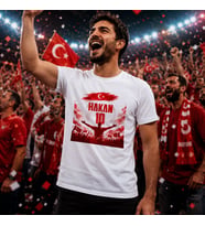 BK Gift Kişiye Özel Türkiye Taraftar Temalı 2026 Dünya Kupası Tasarımlı Baba&Oğul Tişört Seti-7, Tek Yürek Milli Takım Ruhu