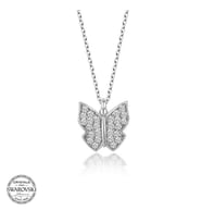 Swarovski Taşlı Gümüş Kelebek Kolye
