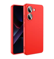 Poco X7 Pro Kılıf Lansman Tasarım İç Yüzeyi Kadife Silikon (Kırmızı)