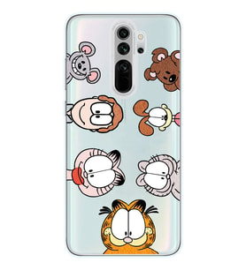 Redmi Note 8 Pro Uyumlu Garfield Tasarımlı Şeffaf Telefon Kılıfı