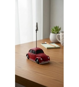 Araba Vintage VW Beetle Vosvos Fotoğraf Not Tutucu Erkeğe Hediye Fikri Biblo Ofis Hediyesi (Kırmızı)