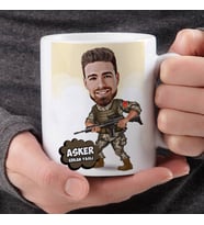 Kişiye Özel Askerlere Özel Karikatürlü Kupa Bardak