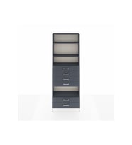 Arges Dolap 4 Raflı 6 Çekmeceli 88x30x243 Antrasit-Antrasit