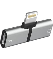 Lightning Çoğaltıcı Adaptör 2'si 1 Arada – Çift Lightning Girişli Şarj ve Kulaklık Dönüştürücü, Aynı Anda Şarj ve Müzik Dinleme, iPhone Uyumlu, Gümüş