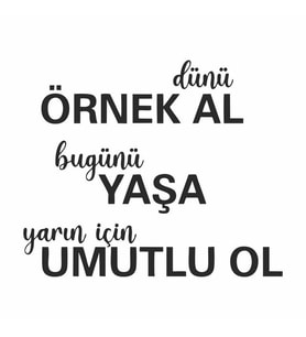 Dün Bugün Yarın Duvar Sticker Siyah 20x16 cm