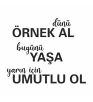 Dün Bugün Yarın Duvar Sticker Siyah 20x16 cm