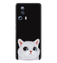 Xiaomi Mi 13 Lite Kılıf Resimli Desenli Silikon Platinium Series White Cat 1835