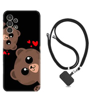 Samsung Galaxy M14 Kılıf Silikon Boyun Askılı İpli Desenli Silikon Love Animals 1780