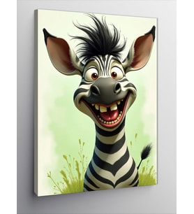 Kanvas Tablo Sevimli Zebra Gülüşü