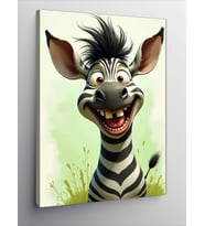 Kanvas Tablo Sevimli Zebra Gülüşü