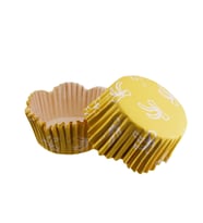 Cupcake Kalıbı Pet Kapsül Dalgalı Fiyonklu Sarı Kek Kalıbı 65X38 MM (100 Adet)