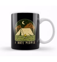 I Hate People Funny Nature Camping Outdoors Kupa Bardak Porselen