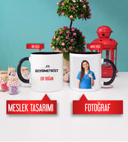 Odyometrist Kupa Bardak Siyah Fotoğraflı