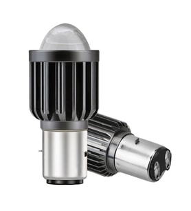 MERCEKLİ MOTOSIKLET FAR AMPÜLÜ BOSCH TIP DUYLU LED AMPÜL (BA20D) yeni nesil